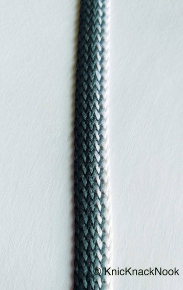 Black, White And Grey Thread Lace Trim, Basket Weave